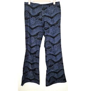Vintage Slant Women Bootcut Leg Jeans 5 Blue Printed Denim Mid Rise Boho 90s Y2K